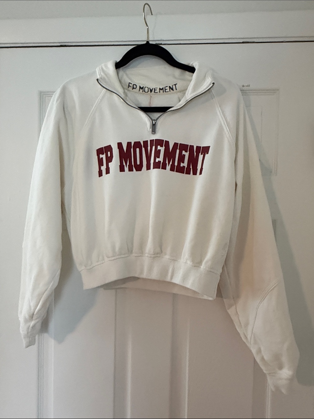 FP MOVEMENT White Cropped Half-Zip Sweatshirt